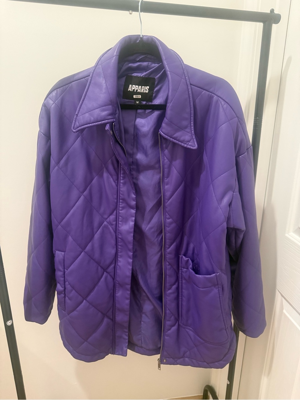 Apparis Stevie Purple Quilted Faux Leather Jacket